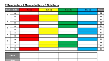 2 Spielfelder - 4 Mannschaften – 1 Spielform