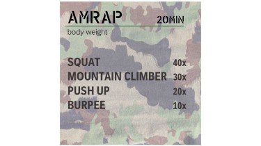 Full body workout: AMRAP 20min - body weight