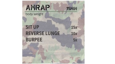 Full body workout: AMRAP 15min - body weight