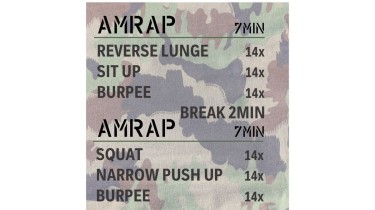 Full body workout: AMRAP 2 x 7min - body weight
