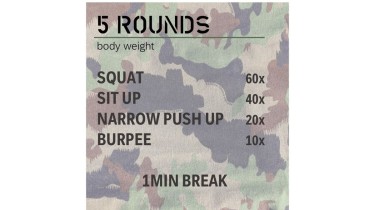 Allenamento completo del corpo: 5 rounds - body weight