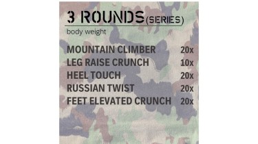 Core muscle workout: 3 rounds - body weight