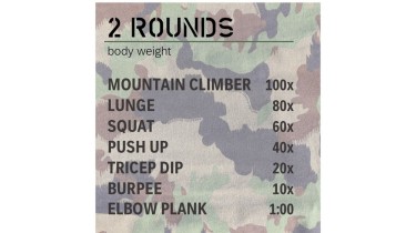 Full body workout: 2 rounds - body weight