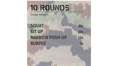 Full body workout: 10 rounds - body weight