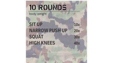 Full body workout: 10 rounds - body weight