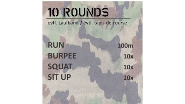 Full body workout: 10 rounds - body weight