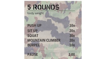 Allenamento completo del corpo: 5 rounds - body weight