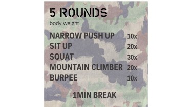 Allenamento completo del corpo: 5 rounds - body weight