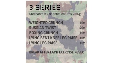 Core muscles workout: 1 round - 3 series