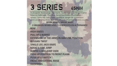 Allenamento completo del corpo: 3 series - work45sec/break30sec