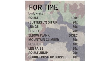 Full body workout: 1 round - body weight