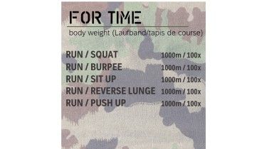 Full body workout: 1 round - body weight