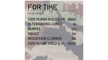 Full body workout: 5 rounds - body weight