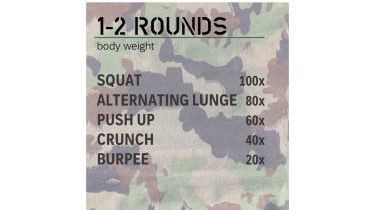 Full body workout: 1-2 rounds - body weight