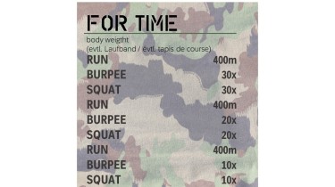 Full body workout: 1 round - body weight