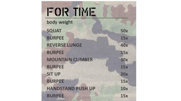 Full body workout: 1 round - body weight
