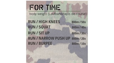 Full body workout: 1 round - body weight
