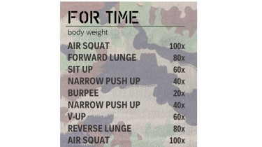 Full body workout: 1 round - body weight