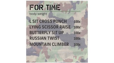 Core muscles workout: 1 round - body weight