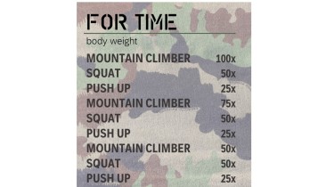 Full body workout: 3 rounds - body weight