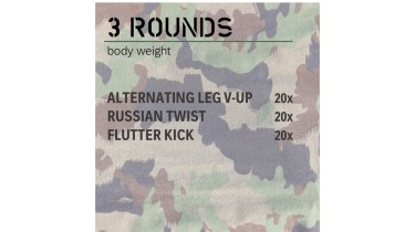 Core muscle workout: 3 rounds - body weight