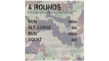 Training Unterkörper: 4 rounds - body weight