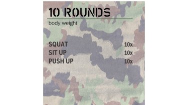 Full body workout: 10 rounds - body weight